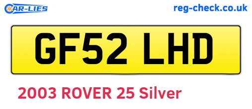 GF52LHD are the vehicle registration plates.
