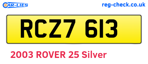 RCZ7613 are the vehicle registration plates.