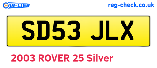 SD53JLX are the vehicle registration plates.