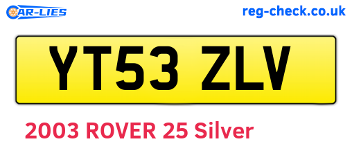 YT53ZLV are the vehicle registration plates.