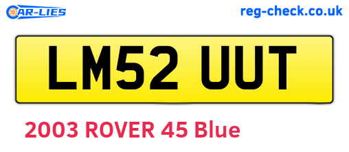 LM52UUT are the vehicle registration plates.