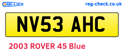 NV53AHC are the vehicle registration plates.