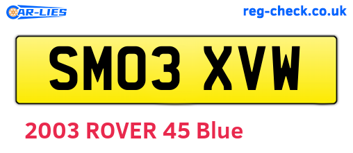 SM03XVW are the vehicle registration plates.
