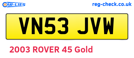 VN53JVW are the vehicle registration plates.