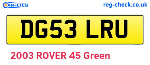 DG53LRU are the vehicle registration plates.