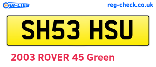 SH53HSU are the vehicle registration plates.
