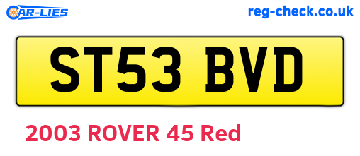 ST53BVD are the vehicle registration plates.