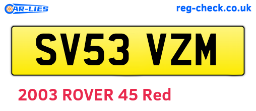 SV53VZM are the vehicle registration plates.