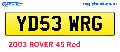 YD53WRG are the vehicle registration plates.