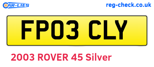 FP03CLY are the vehicle registration plates.