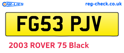 FG53PJV are the vehicle registration plates.