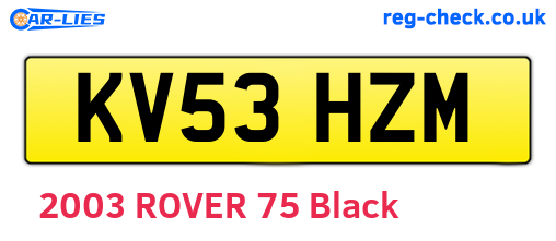 KV53HZM are the vehicle registration plates.