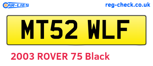 MT52WLF are the vehicle registration plates.
