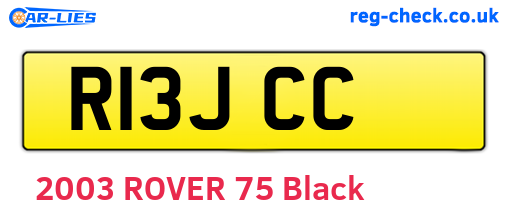 R13JCC are the vehicle registration plates.