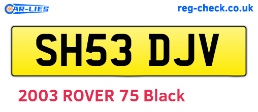 SH53DJV are the vehicle registration plates.