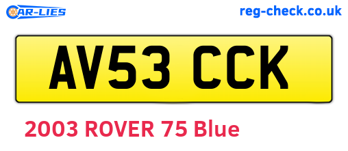 AV53CCK are the vehicle registration plates.