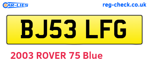 BJ53LFG are the vehicle registration plates.