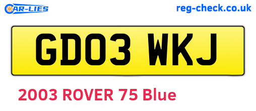 GD03WKJ are the vehicle registration plates.