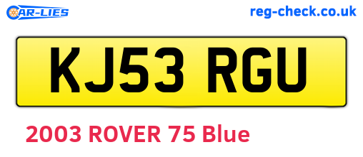 KJ53RGU are the vehicle registration plates.
