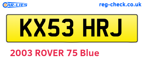 KX53HRJ are the vehicle registration plates.