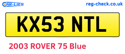 KX53NTL are the vehicle registration plates.