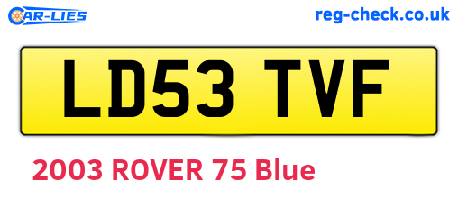 LD53TVF are the vehicle registration plates.