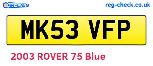 MK53VFP are the vehicle registration plates.