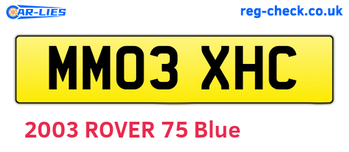 MM03XHC are the vehicle registration plates.