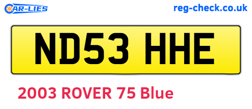 ND53HHE are the vehicle registration plates.