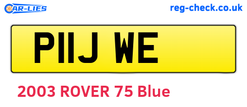 P11JWE are the vehicle registration plates.
