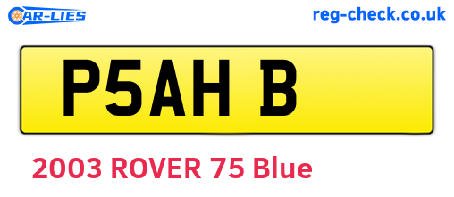 P5AHB are the vehicle registration plates.