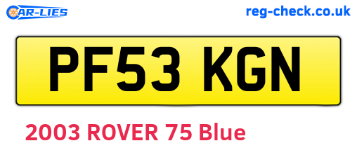 PF53KGN are the vehicle registration plates.