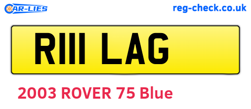 R111LAG are the vehicle registration plates.