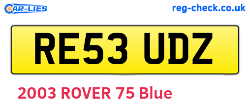 RE53UDZ are the vehicle registration plates.