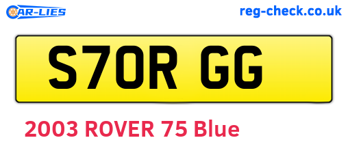 S70RGG are the vehicle registration plates.