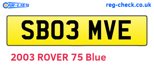 SB03MVE are the vehicle registration plates.