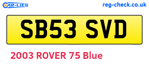 SB53SVD are the vehicle registration plates.