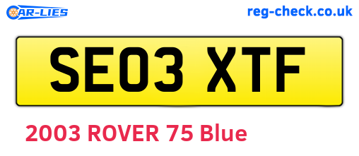 SE03XTF are the vehicle registration plates.