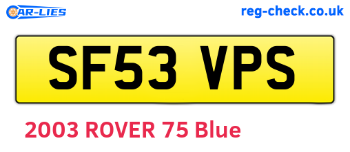 SF53VPS are the vehicle registration plates.