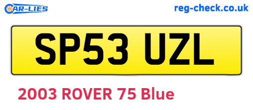 SP53UZL are the vehicle registration plates.