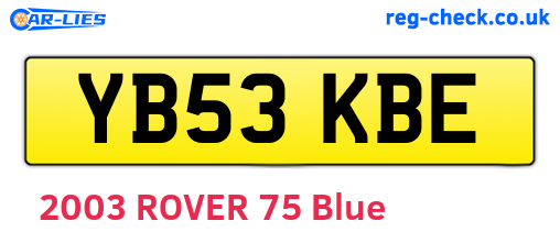 YB53KBE are the vehicle registration plates.