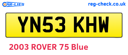 YN53KHW are the vehicle registration plates.