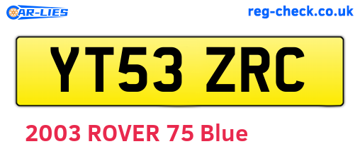 YT53ZRC are the vehicle registration plates.