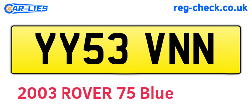 YY53VNN are the vehicle registration plates.