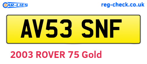 AV53SNF are the vehicle registration plates.