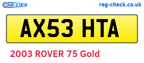 AX53HTA are the vehicle registration plates.