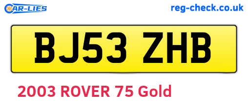 BJ53ZHB are the vehicle registration plates.