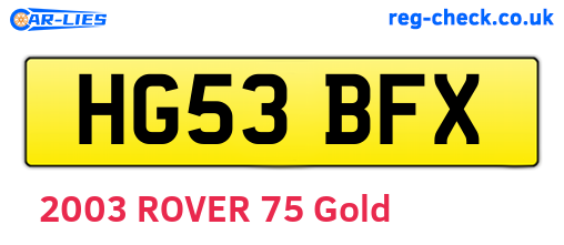HG53BFX are the vehicle registration plates.