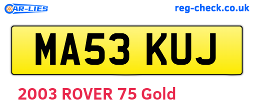 MA53KUJ are the vehicle registration plates.