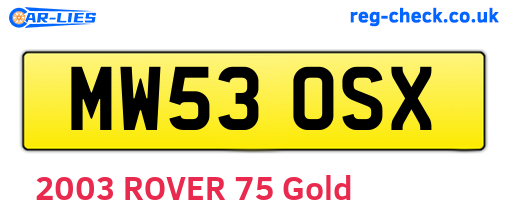 MW53OSX are the vehicle registration plates.